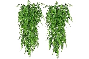 Huryfox Artificial Hanging Plants, Lush Fake Ivy Leaves for Reptile Decor