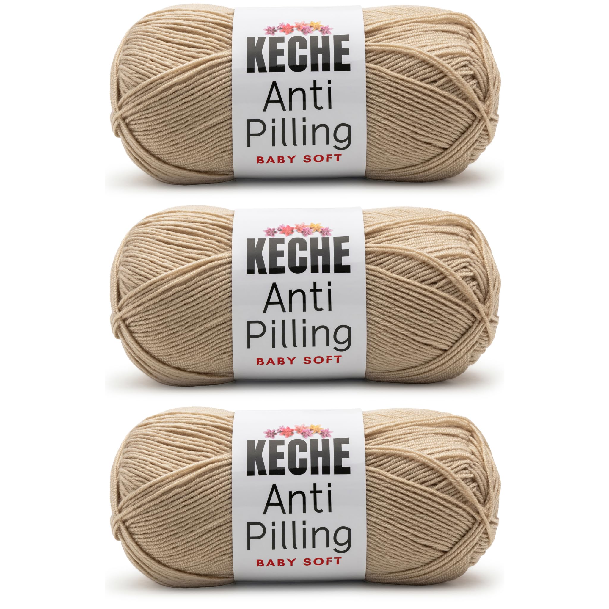 Soft DailyKnit DK Yarn, 100% Anti-Pilling Acrylic for Knitting Crocheting, Light Weight #3 (3.52 oz / 274 Yds) 1 Skein - Red — view 38