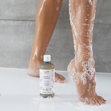 I LOVE Naturals Rose and Argan Body Wash - Moisturizing Body Wash - Infused with Essential Oils - Plant-Based Body Cleanser - 16.9 oz