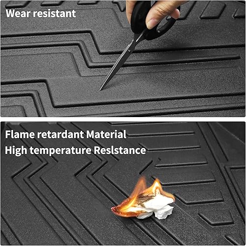 Miniatura 7 de Vanseno Alfombrillas de piso y forros de carga y alfombrilla de respaldo compatibles con Jeep Cherokee 2014-2023 (sin Latittude) juego completo