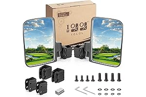 10L0L Golf Cart Rear View Mirror Attach No-drilling Universal Clamp-On Side Mirror