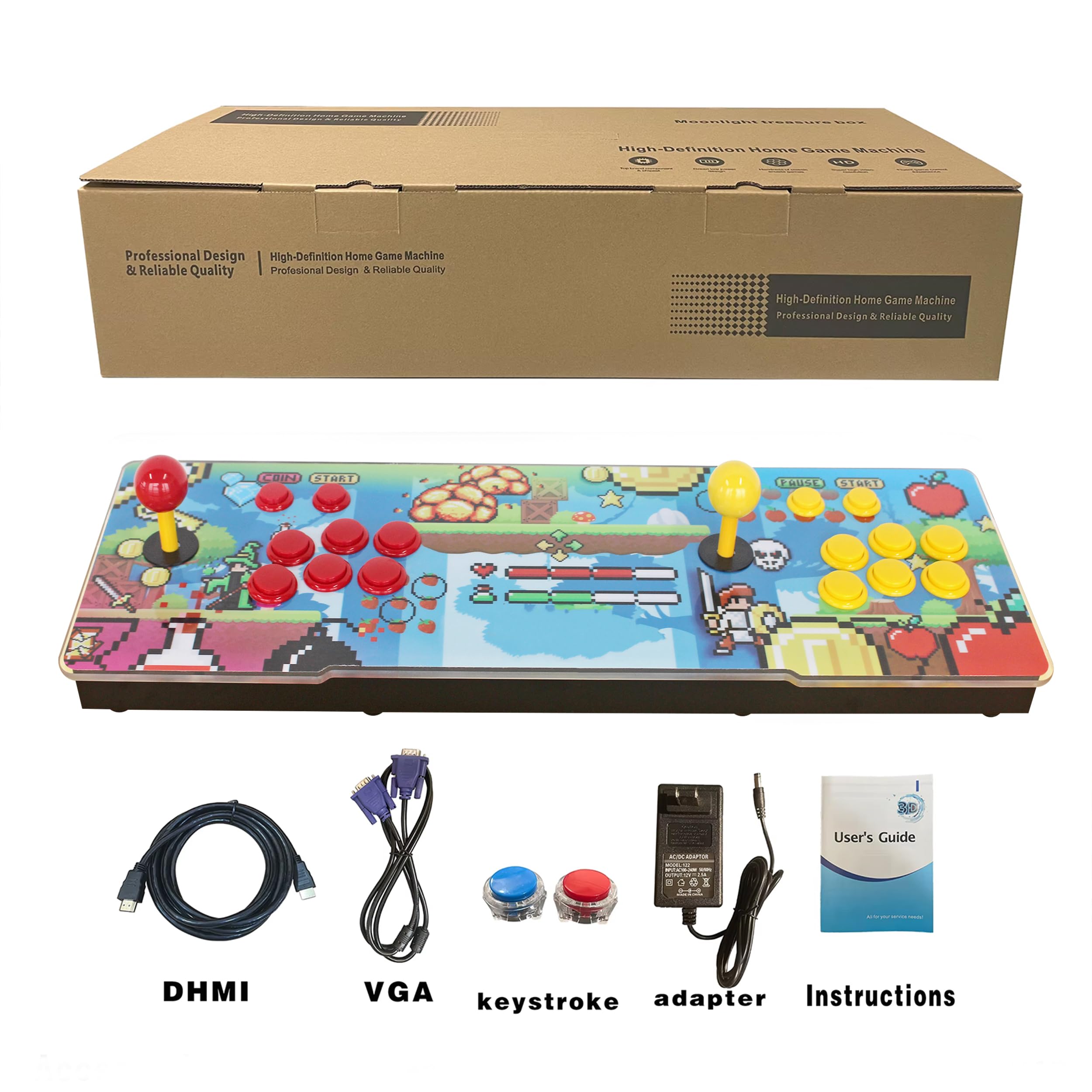 26800 w 1 pudełko retro zręcznościowa konsola do gier, obsługa maszyny do gier wideo 1280 x 720 do projektora PC 4K TV 4 graczy do gier 3D, funkcja wyszukiwania Zapisz Usuń, lista ulubionych (26800