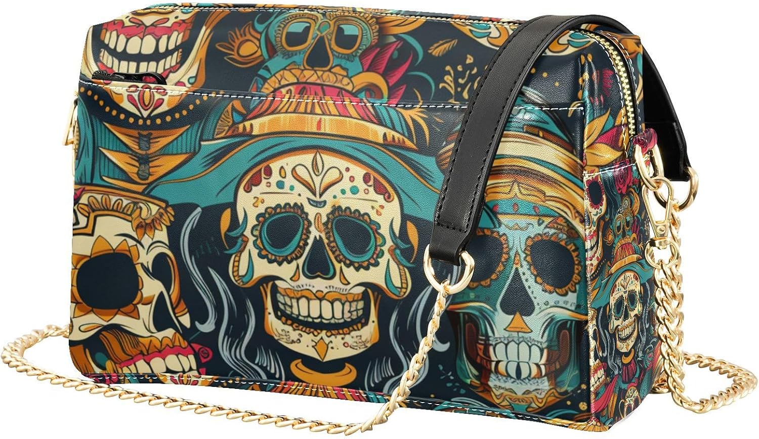 Cinco De Mayo Carnival Of The Dead Crossbody Bags For Women Small Vegan Leather Casual Purse Waterproof Woman Shoulder Handbags