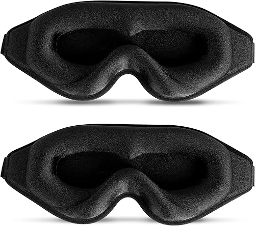 Máscara de dormir para hombres y mujeres, cubre ojos contorneados profundos 3D mejorados para dormir con correa ajustable, bloqueo de luz, cubierta