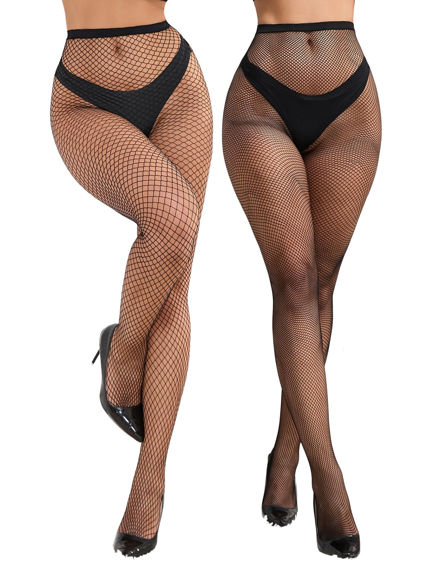Collants résille extensible sans serrer pour femmes rondes