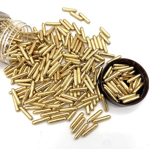 Weraru Bolas de azúcar de perlas doradas, tamaño mezclado, decoración de pasteles para cupcakes, decoración de galletas, celebraciones, boda, ducha,