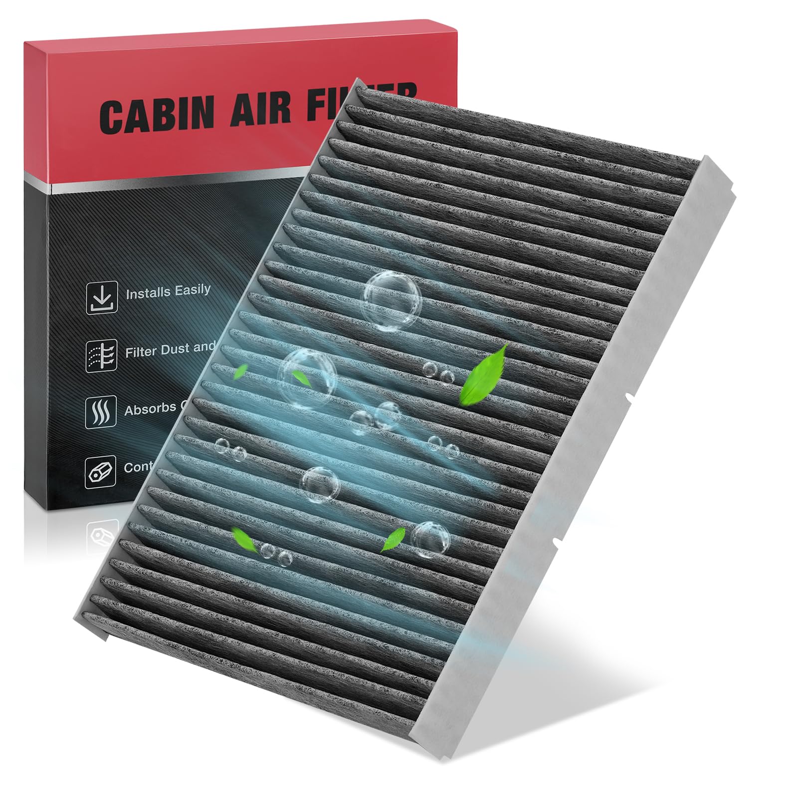 BDFHYK Cabin Air Filter with Activated Carbon Compatible with Volkswagen Beetle 1998-2010, Golf 1993-2006, Beetle 1998-2005, Jetta 1993-2005, Passat 2001-2005, Compatible with Audi TT/TT Quattro
