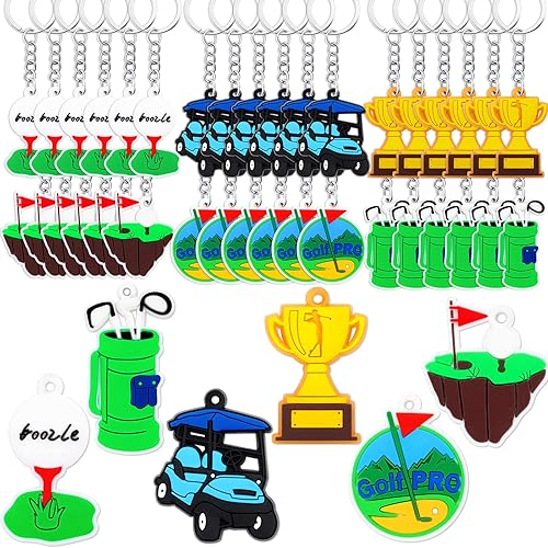 36 llaveros de fiesta de golf, regalos de fiesta de golf, decoraciones de fiesta de golf para fiesta temática de golf, suministros de fiesta