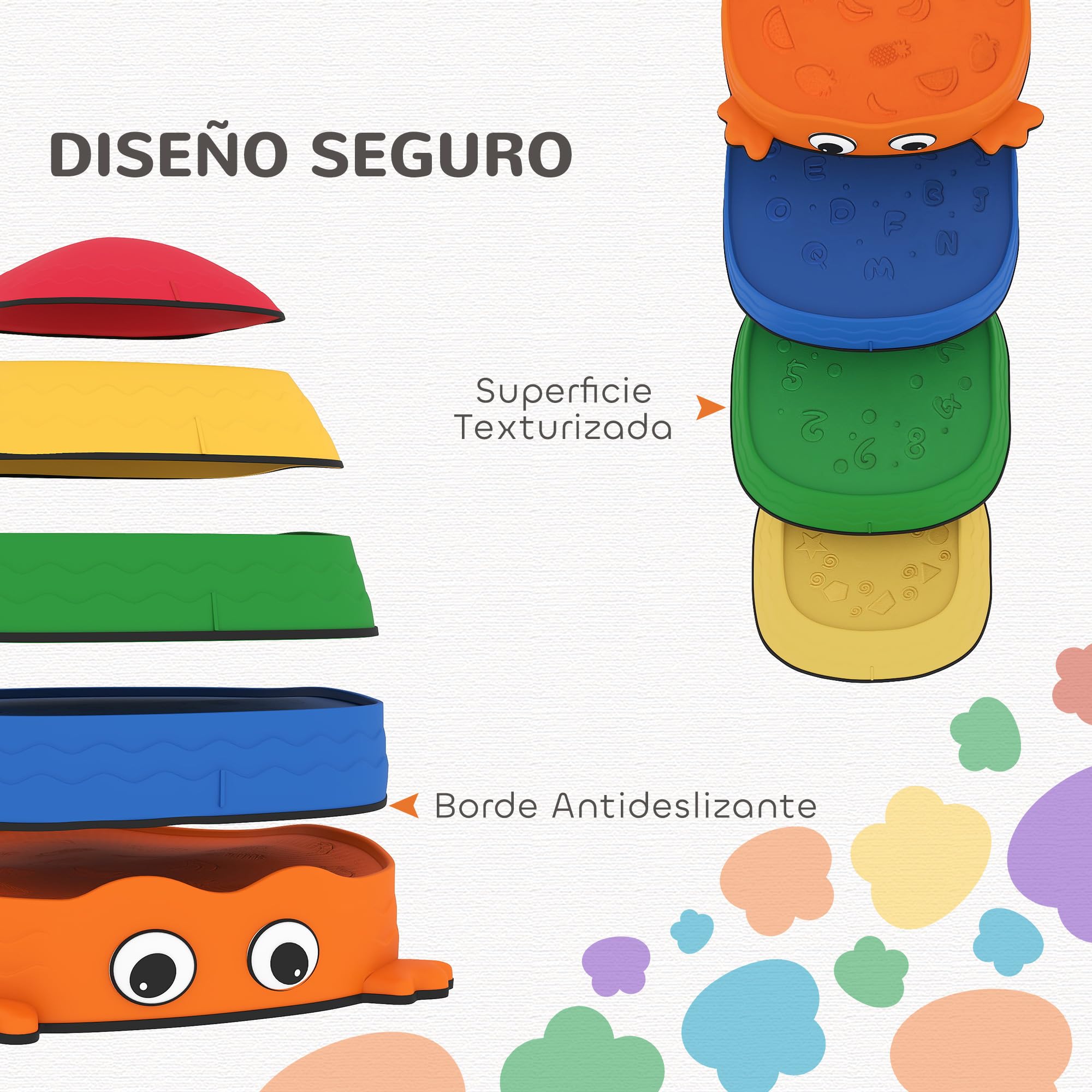 AIYAPLAY Conjunto de Piedras de Equilibrio para Niños Apilables de 5 Piezas Juego de Equilibrio para Niños de +2 Años Forma de Rana Antideslizantes para Interior y Exterior Multicolor