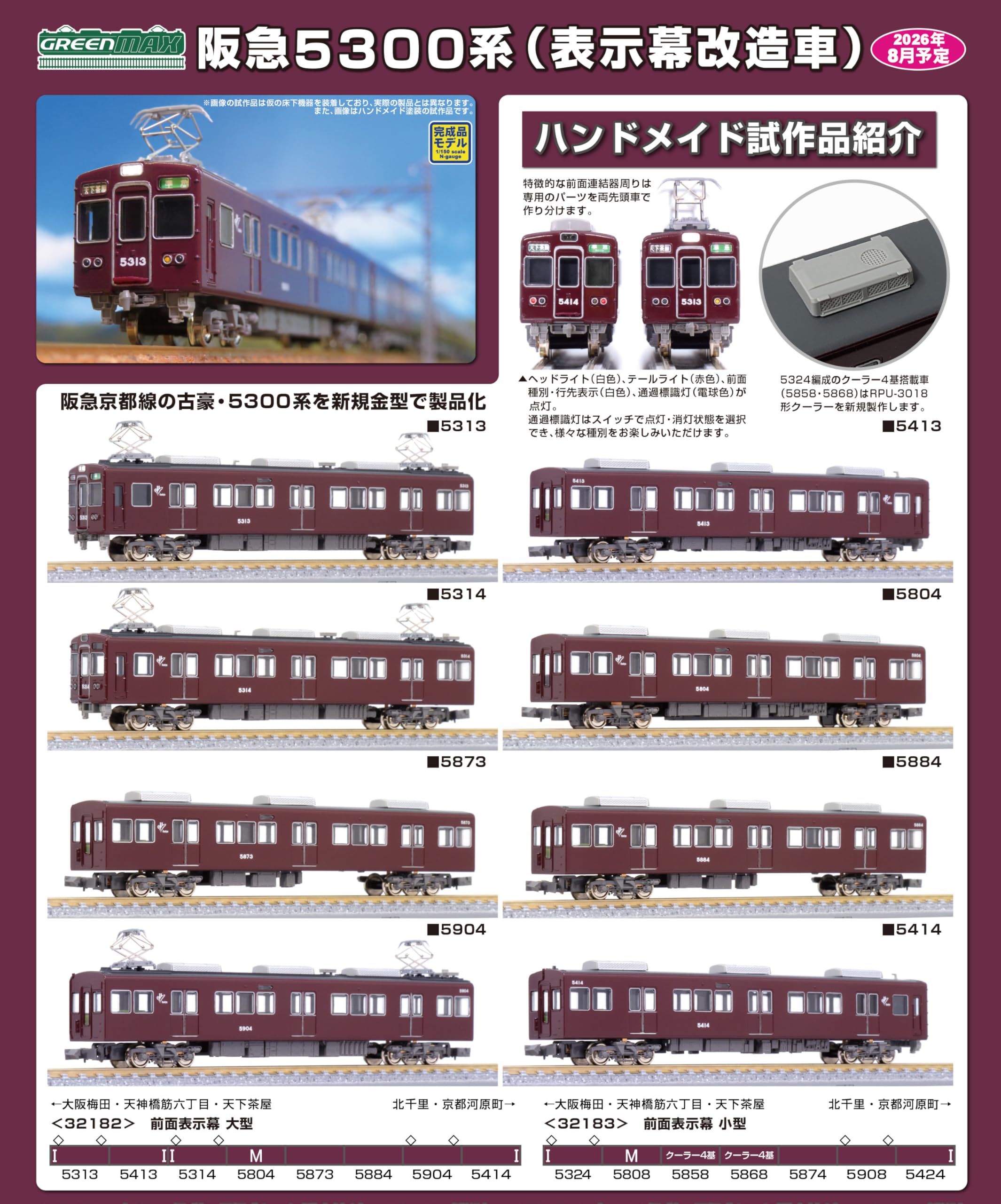 Amazon | グリーンマックス (Greenmax) Nゲージ 阪急5300系 (表示幕