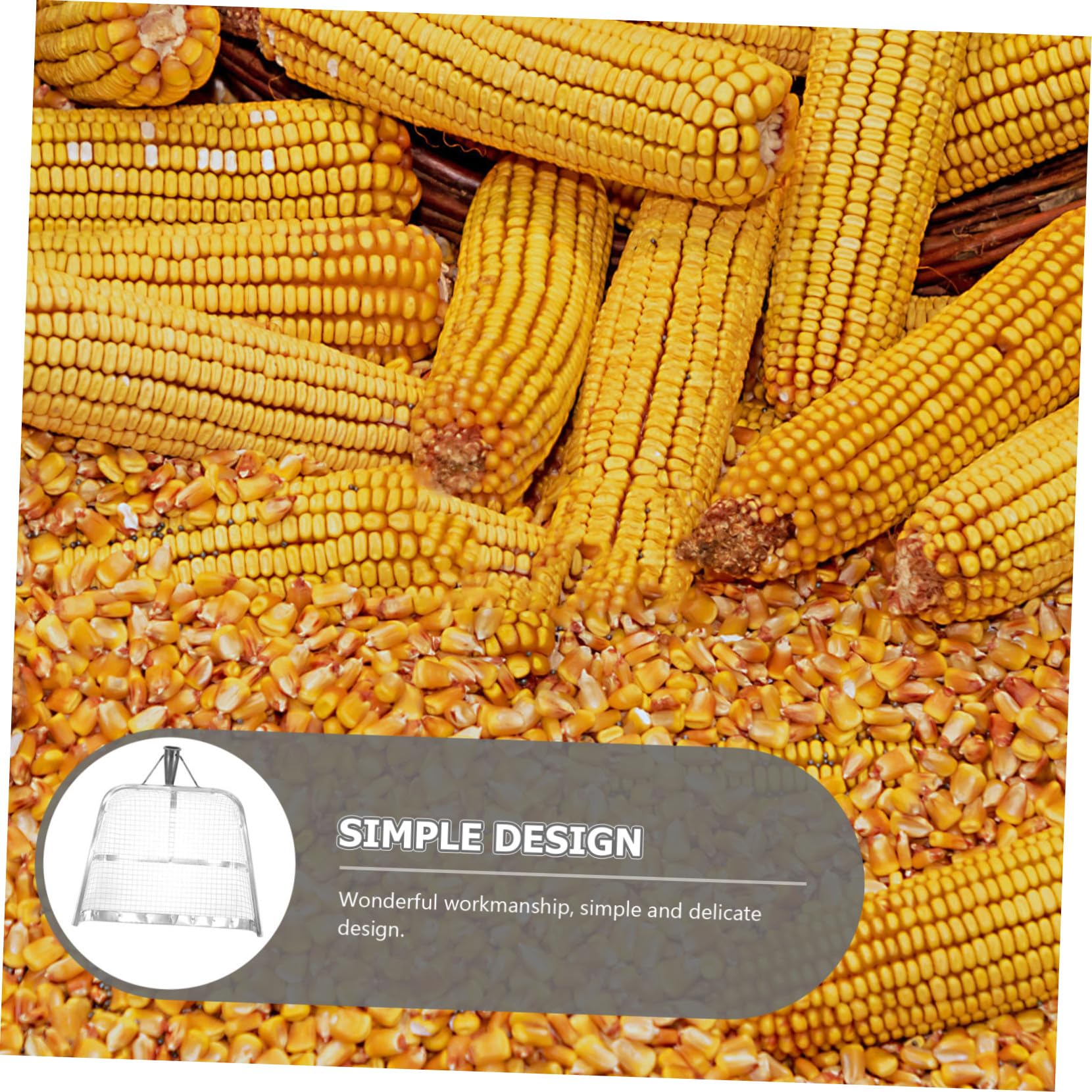 Homoyoyo Pala De Grano De Hierro para Jardín y Agricultura, Pala De Mano Práctica Cedazo De 12 Mm para Recoger Maíz, Tierra y Arena, Herramienta Ligera y Portátil para Huerto y Macetas