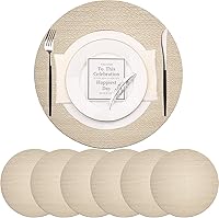 Vista 15 de PIGCHCY Juego de 6 manteles individuales en forma de cuña con centro de mesa, redondos, lavables, resistentes al calor (gris plateado)