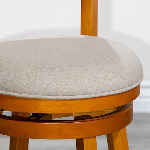 Miniatura 6 de Taburete giratorio de 24 pulgadas de altura de mostrador, sillas de comedor con respaldo de listón, para mesa de habitación, juegos de sillas de