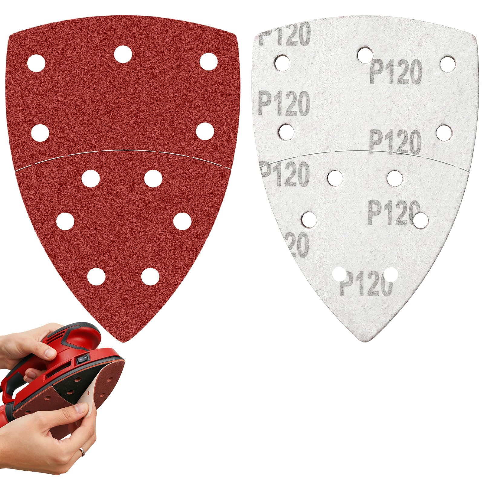 35 Pcs 120 Grit Sanding Pads Mouse Sander Pads Hook and Loop Sandpaper