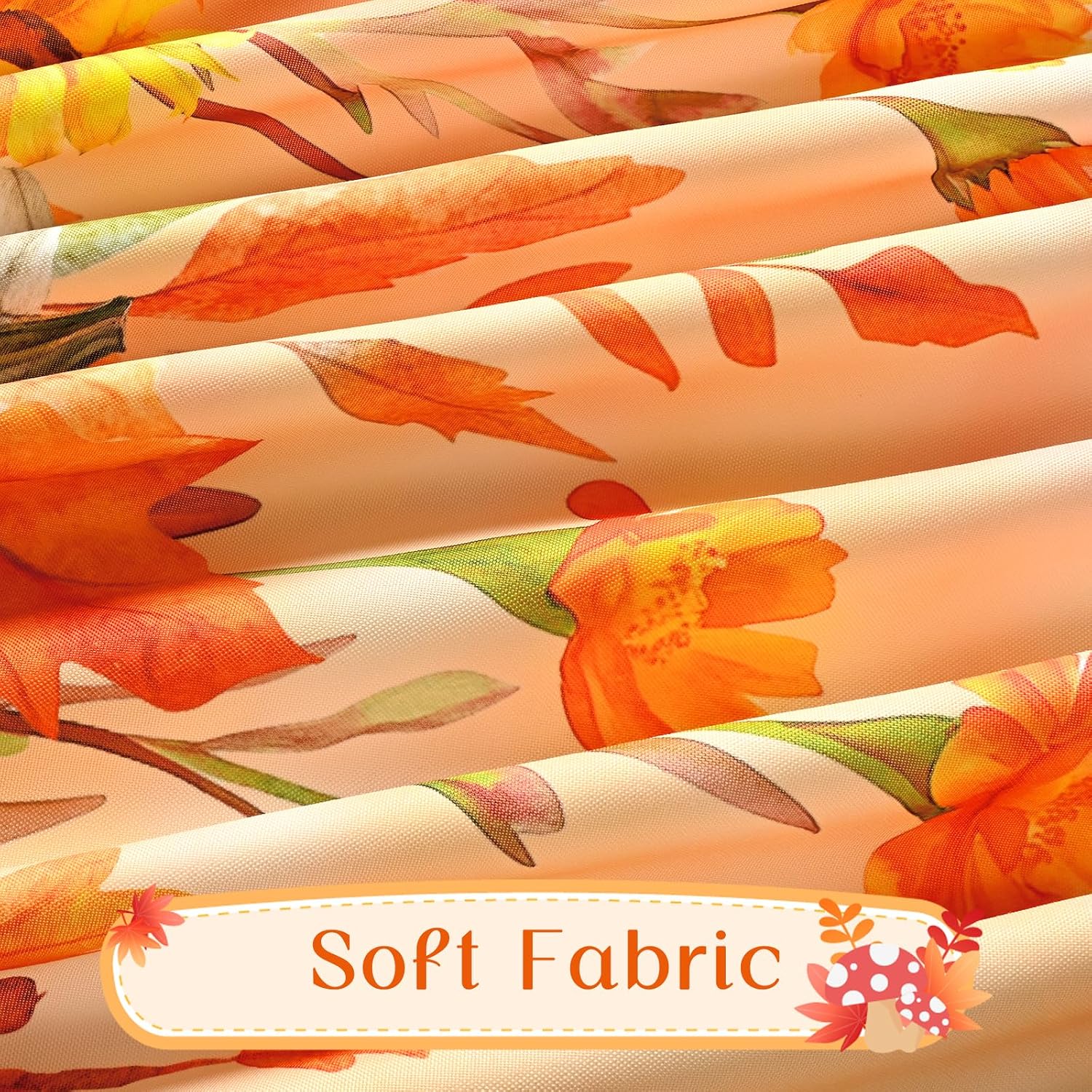 Likiyol Fall Curtains for Living Room 84 Inch Length Thanksgiving Window Curtains for Bedroom Light Filtering Pumpkin Sunflowers Curtain Maple Leaves Drapes Rod Pocket Window Treatments, 2 Panels