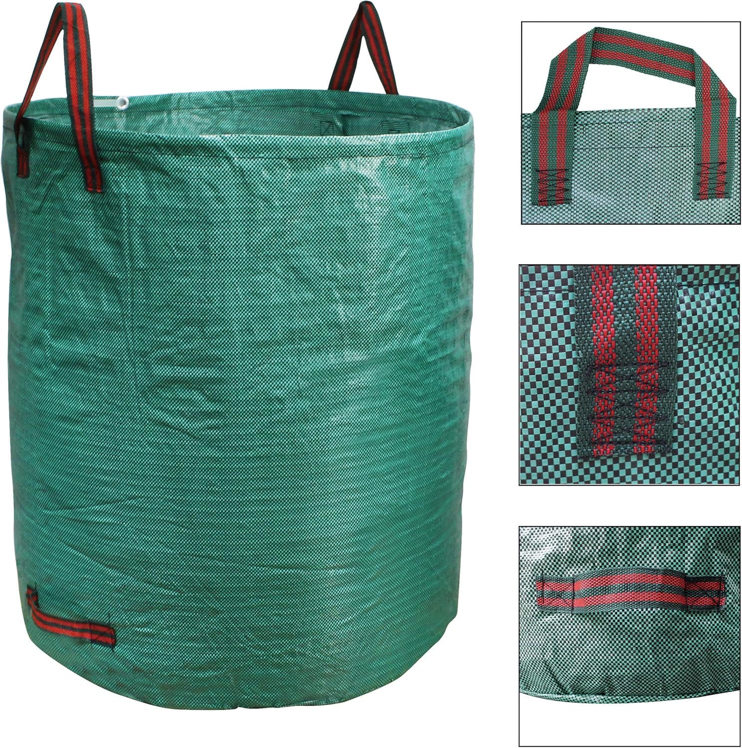 6 Stück 272 L Gartensack Laubsack Gartenabfallsack stabil - Gartensäcke für Gartenabfälle - Laubsäcke Rasenschnitt - Grünschnittsäcke faltbar, groß