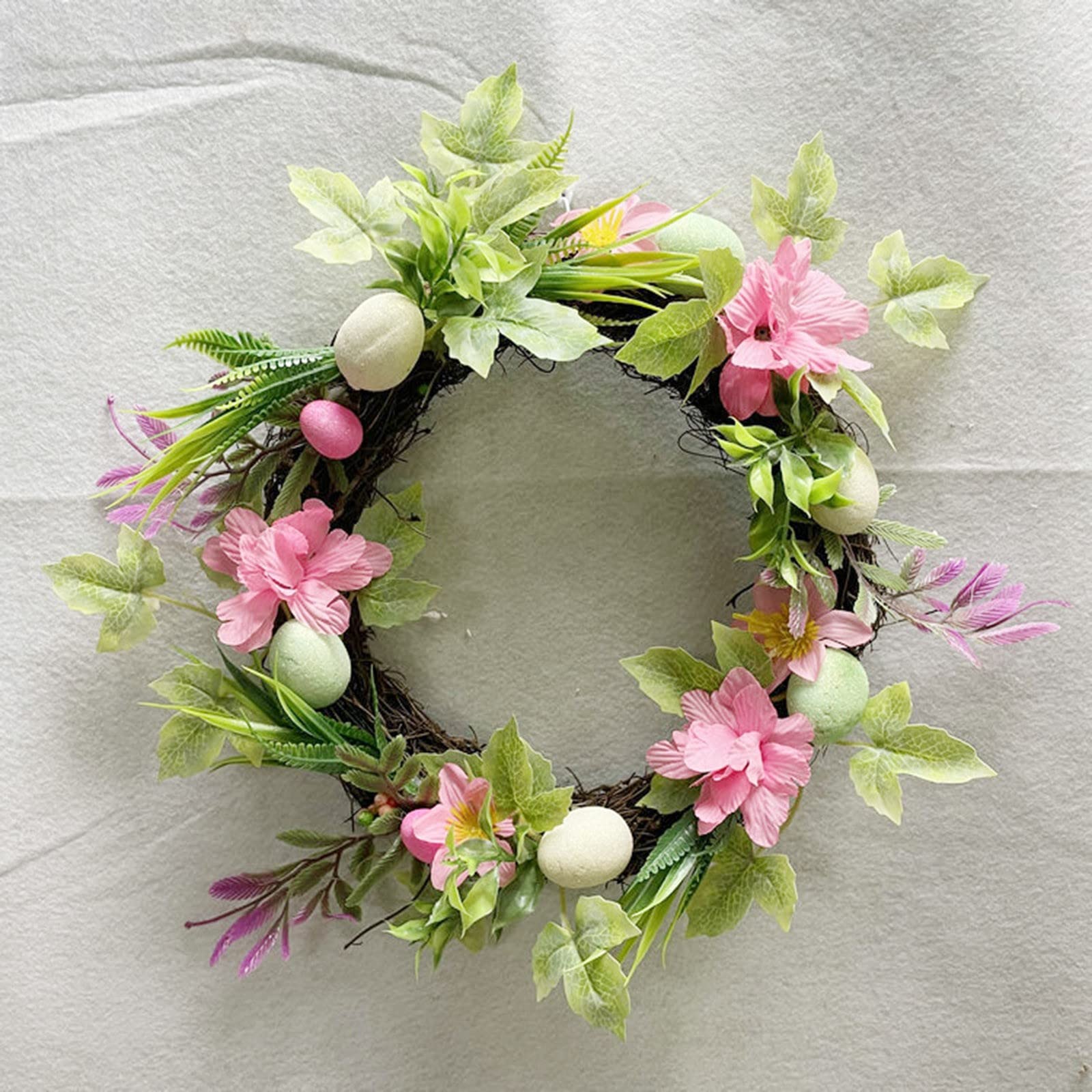 Guirlande De Pâques 1,8 M - Déco Printemps Avec œufs Colorés Et Fleurs - Intérieur/Extérieur