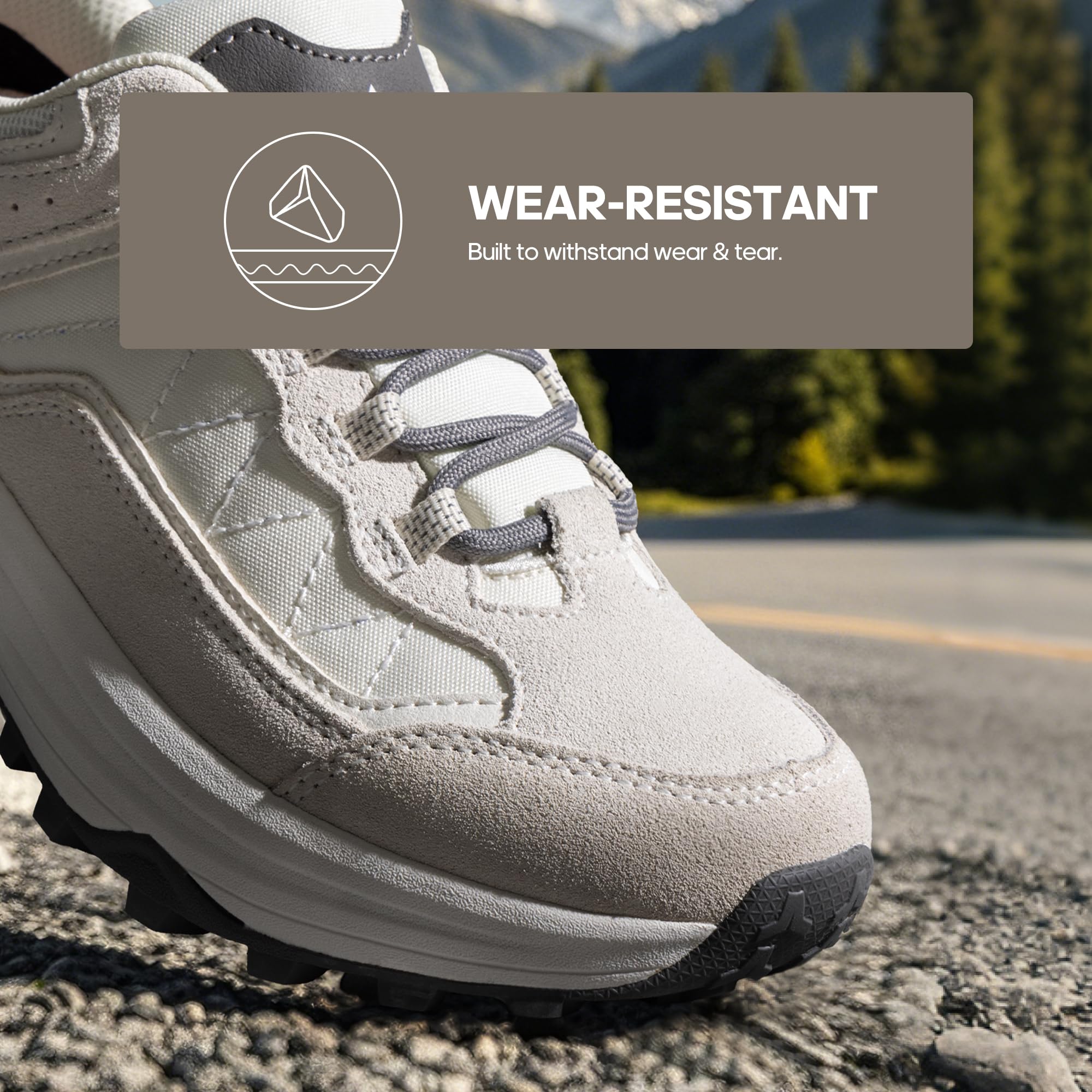NORTIV 8 Scarpe Trekking Impermeabili Donna con Supporto Plantare, Pelle attività All'Aperto, Trekking Campeggio Tennis Allenamento, Cross Training