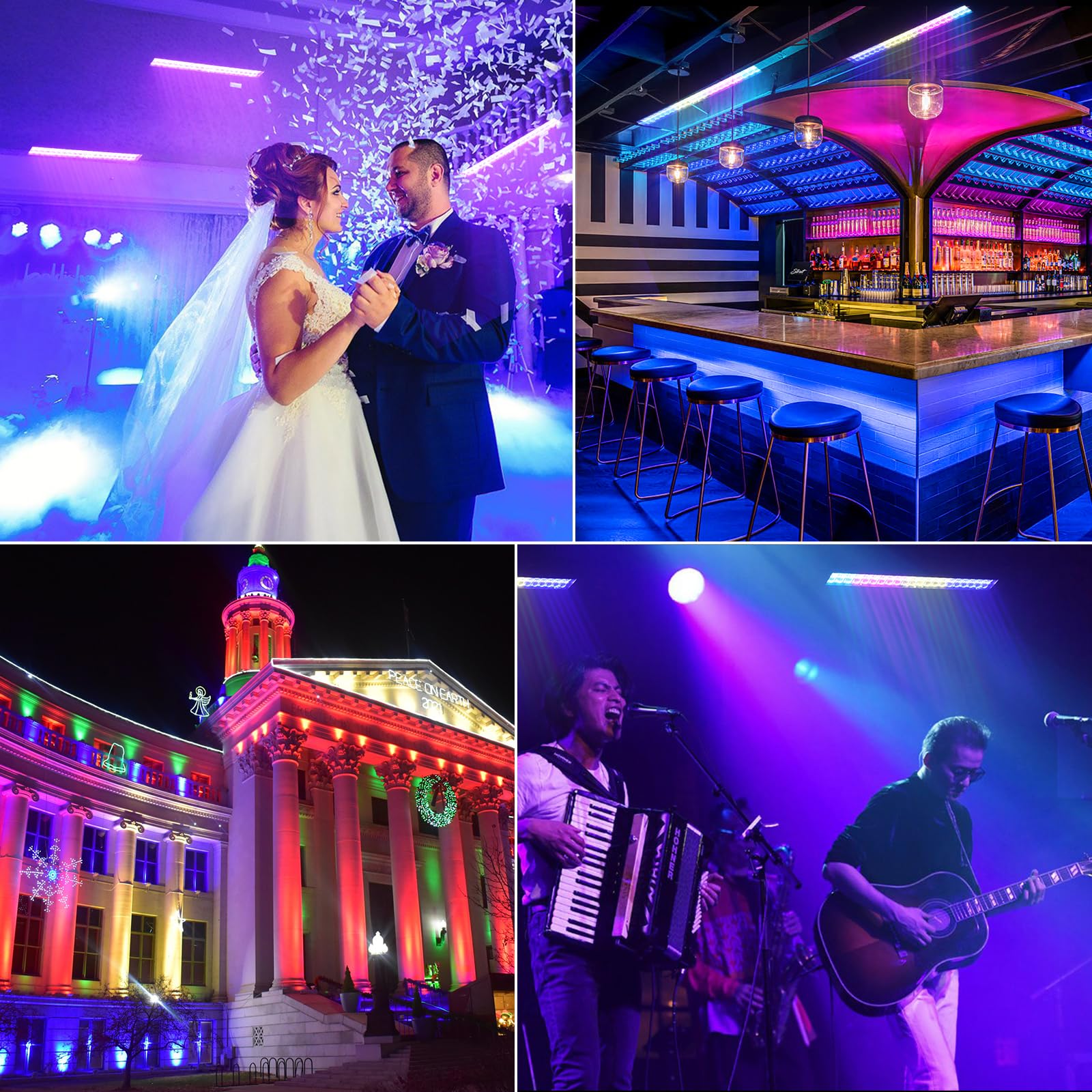 BETOPPER Barra Luce LED 105W RGBW, PAR LED DJ con DMX512, Controllo Audio, Effetti Beam/Wash/Strobe e Mappatura Pixel per Illuminazione Stage, Club, Concerti ed Eventi