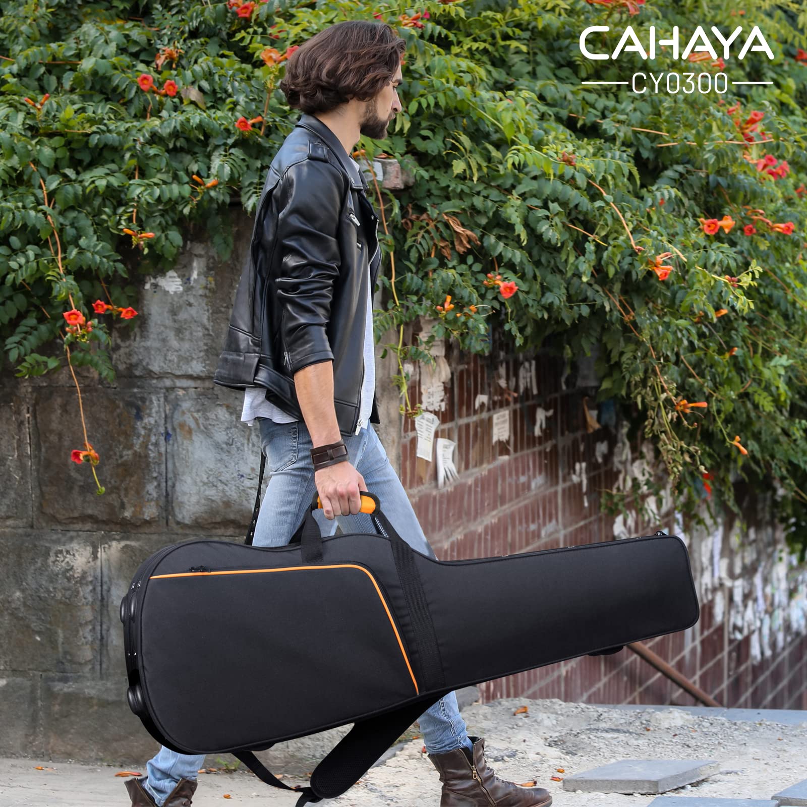 CAHAYA Étui pour Guitare électrique Coque Rigide 25 mm d'épaisseur Compression Antichoc Chute Protection de sécurité Durable Étui léger pour Piano Convient pour Guitare électrique 40 Pouces CY0300