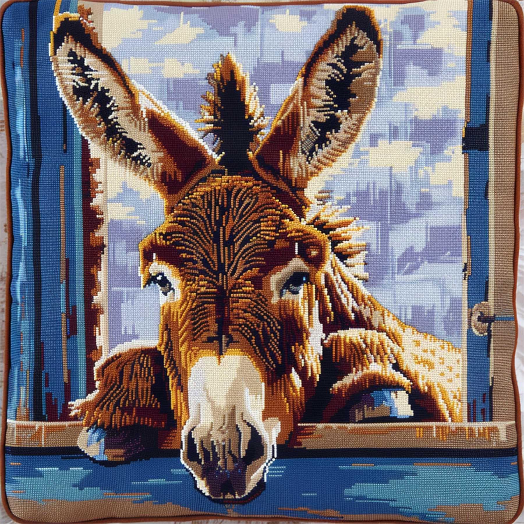 WallustrioaW Latch Hook Kits for Adults Beginners,Animal Donkey