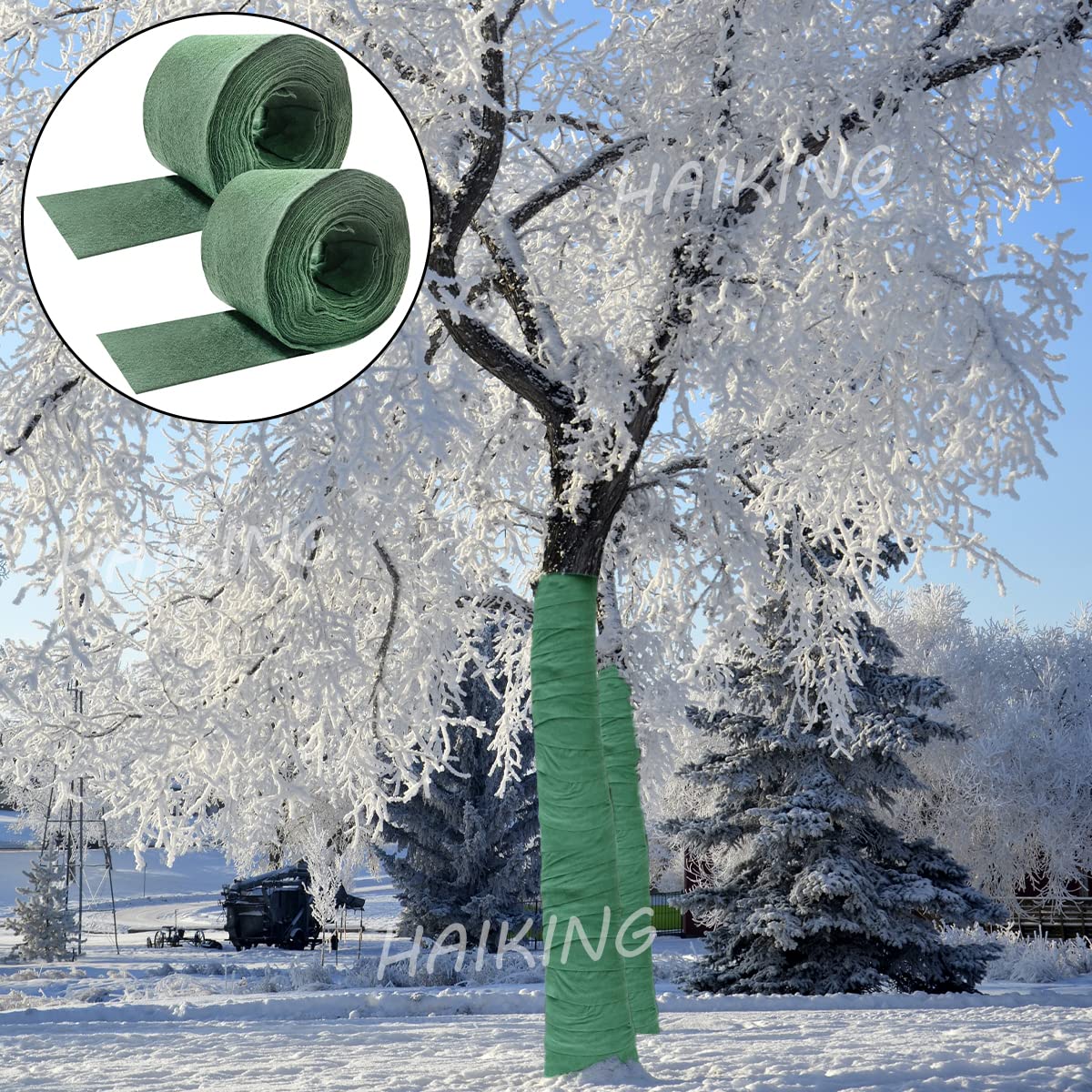 Bandage Protection Arbre - Lot De 2 Rouleaux 15m X 12cm - Housse Hiver Anti-gel, Froid, Grêle - Arbres Fruitiers