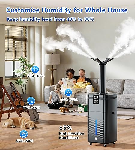 Miniatura 6 de Humidificador comercial de 30 l7.93 galones para habitación grande, 4200 pies cuadrados, humidificadores de 101.4 fl ozh para toda la casa con