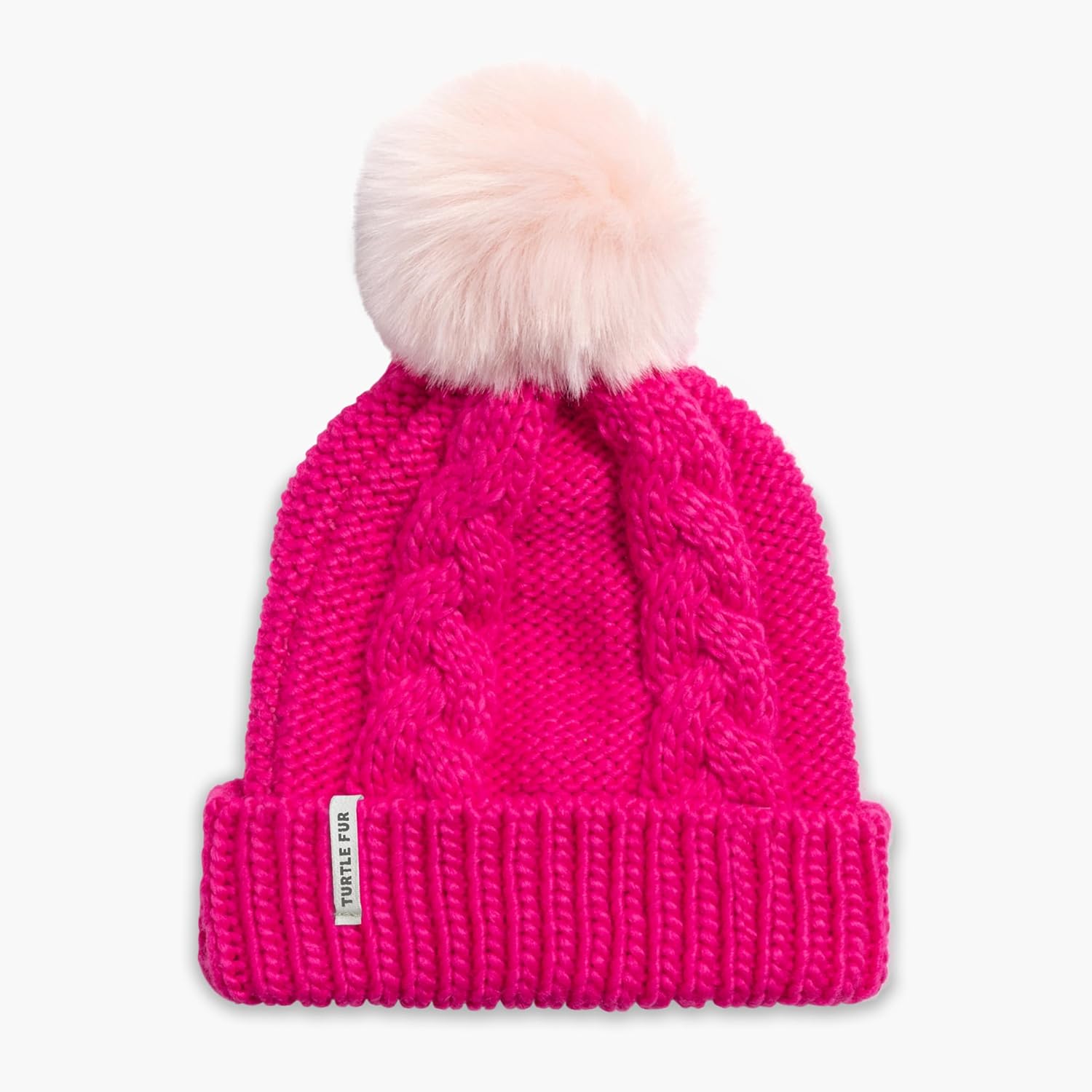 Turtle Fur Youth Girls Lizzy Cuff Knit Faux Pom Beanie