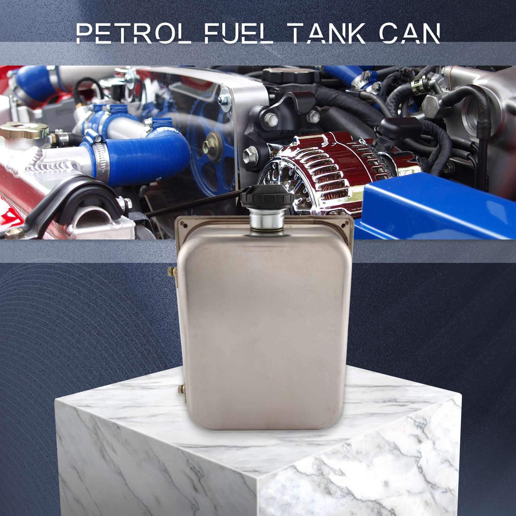 7L Tanque de combustible de acero inoxidable para gasolina. Compatible con calefacción universal