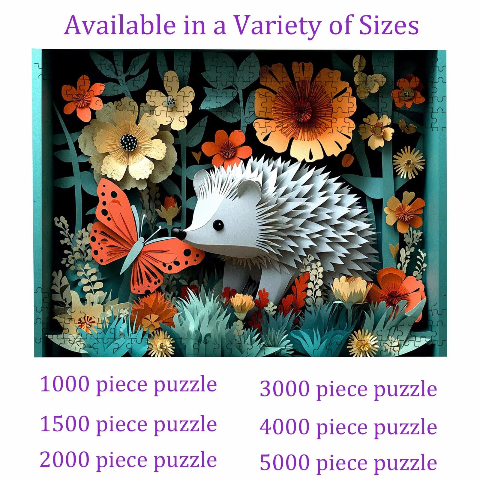 Puzzle 5000 elementów abstrakcyjnego jeża - duże drewniane puzzle - puzzle 5000 elementów dla dorosłych - gra inteligencyjna - z wykwintnym pudełkiem do pakowania - precyzyjne cięcie - jakość kolorowe