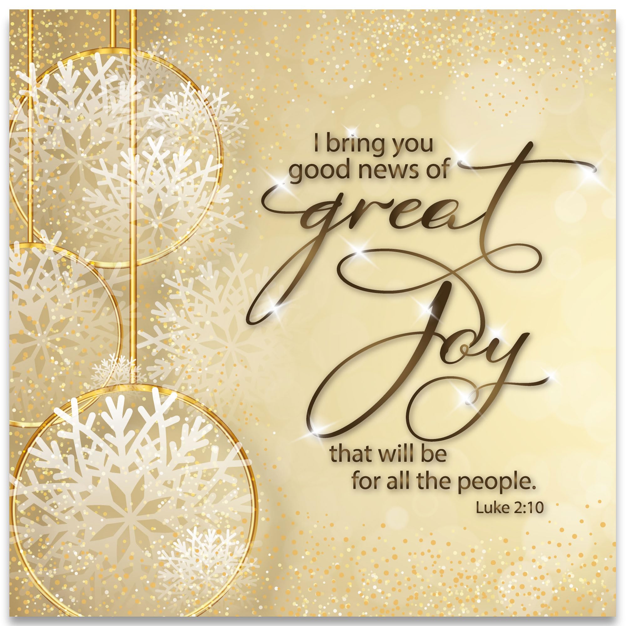 Just Cards Direct Christliche Weihnachtskarten – 10 Stück, "Heilige Nacht", Mit Bibelvers Lukas 2,14 & Goldfolie