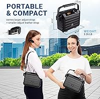 Vista 3 de WinBridge Amplificador de voz inalámbrico para profesores, sistema PA portátil de 30 W con micrófono de auriculares UHF y altavoz Bluetooth