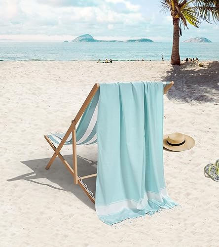 Miniatura 3 de LANE LINEN Juego de 6 toallas turcas de gran tamaño, toallas de playa prelavadas, toalla de playa extra grande, toalla de playa a prueba de arena,