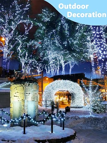 Vista 95 de Paquete de 4 100 luces LED que funcionan con pilas, con control remoto, luces parpadeantes impermeables de 33 pies con temporizador y 8 modos