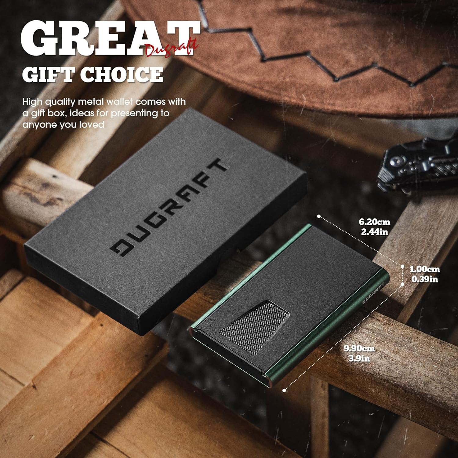 DUGRAFT Card Wallet for Men, Minimalist Credit Card Holder, Small Thin Mens Slim Wallet RFID, Metal Pop Up RFID Blocking Compact Wallet for Men - Image 6