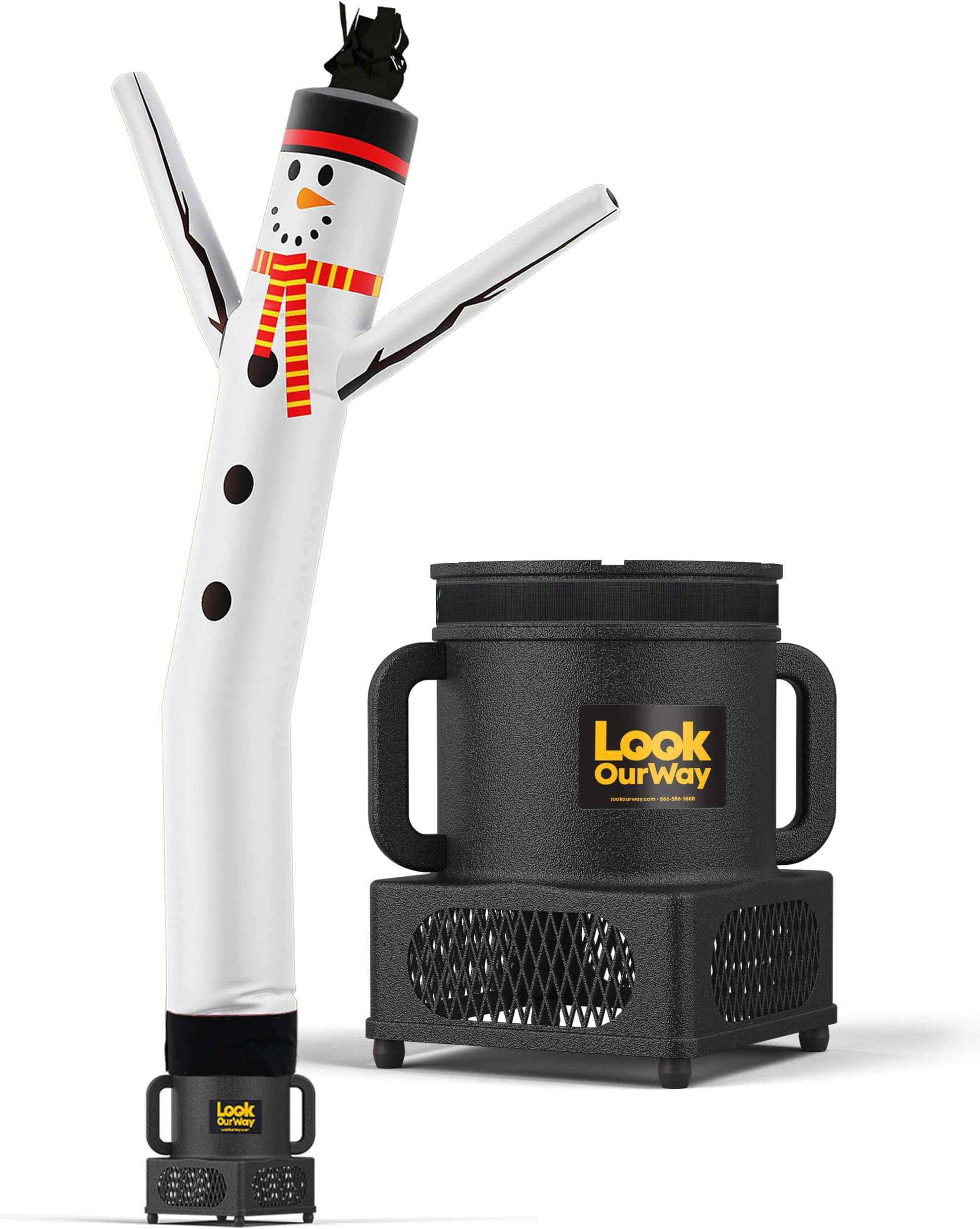 Air Dancers Inflatable Tube Man Attachment | 7ft Tall Set | Wacky Waving Christmas Inflatables Tube Guy | Blower Included | Outdoor Holiday Decoration | Christmas Theme - Snowman