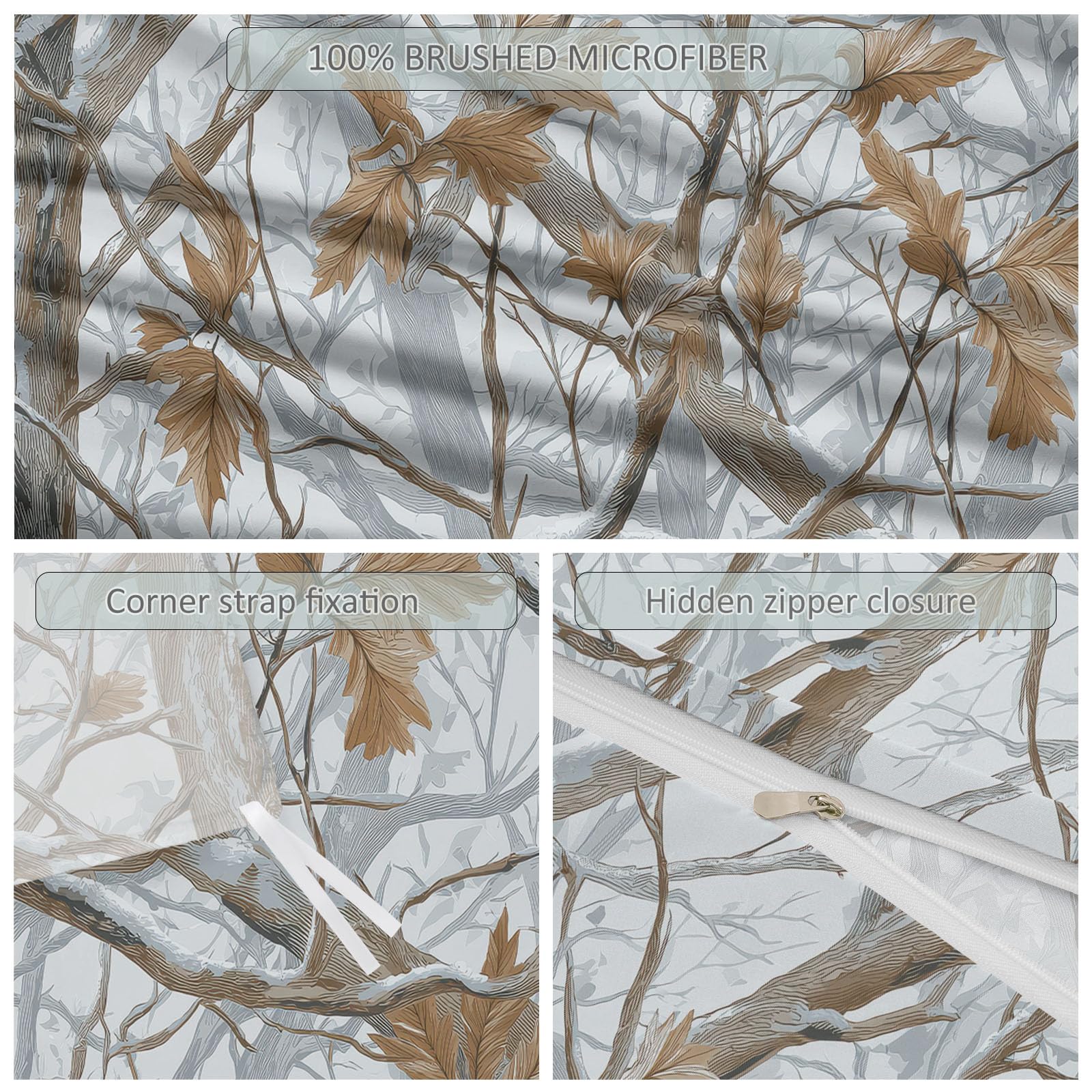 Set di biancheria da letto con copripiumino king size, stile country, stile country, reversibile, in morbida microfibra traspirante, 230 x 220 cm, con 2 federe, facile da pulire