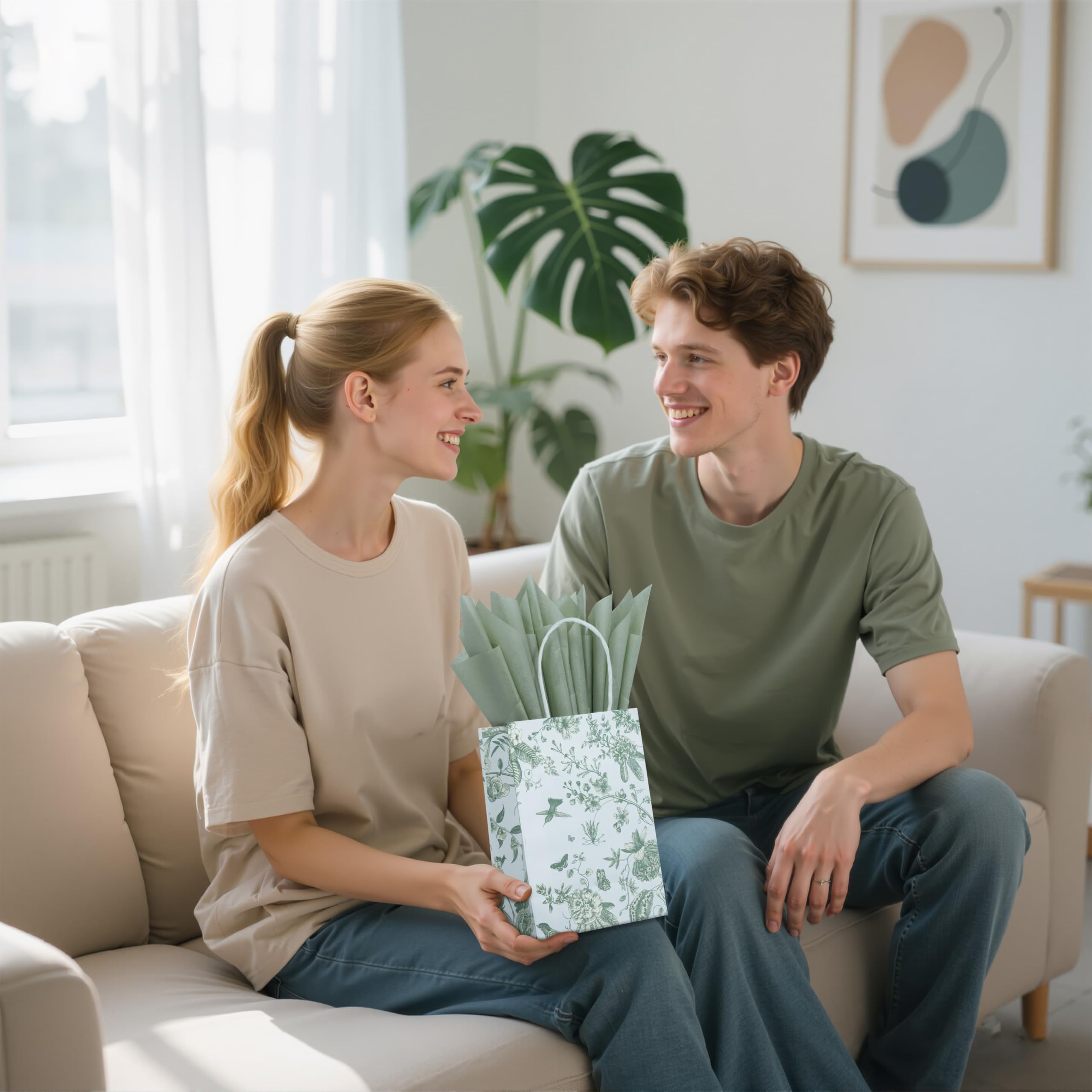 60 Fogli Carta Vellina Metallizzata Verde Menta - 50x35cm, Lucida, Per Confezioni Regalo E Bomboniere