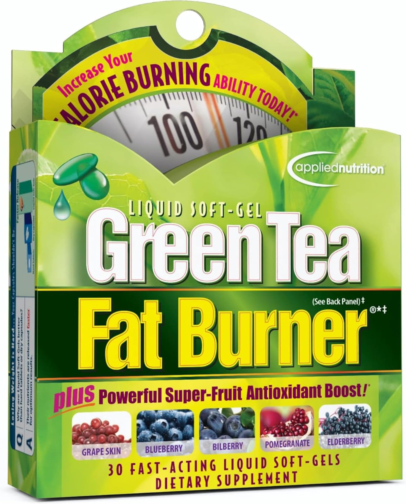 Green Tea Fat Burner – Green Tea Extract with EGCG + Green Coffee Bean Extract – Supports Metabolism, Energy & Antioxidant Defense – Fast-Acting Liquid Soft-Gels – 30 Count