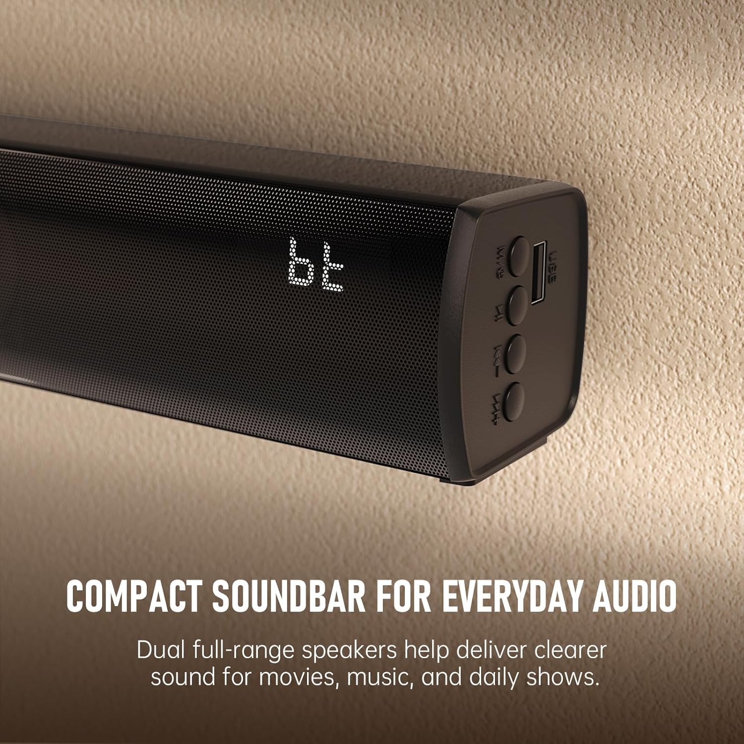 Bluetooth Wireless Surround Sound Bar, Sound Bar Wireless Surround Speakers, HDMI Sounds Bars Smart TV HDMI(ARC) OPT AUX USB 2.0ch 3 Modes Home Theater Sounds System TV/PC/Gaming/Projector, Black