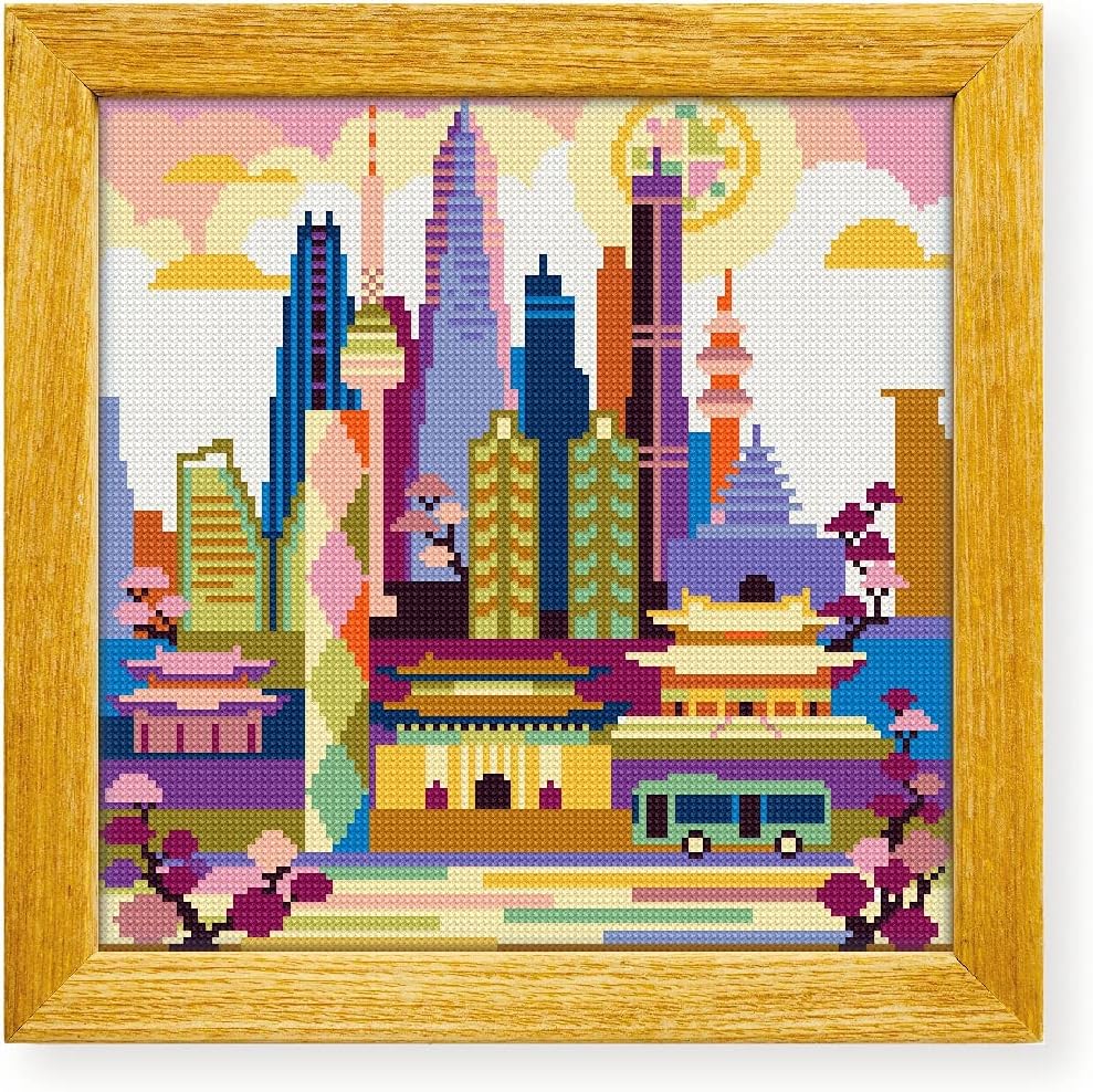 Awesome Pattern Studio Seoul South Korea DS632, Diamond Painting Kit, Diamond Art Kits for Adults, Full Drill 5D Diamond Dots Kits. All Items Included.