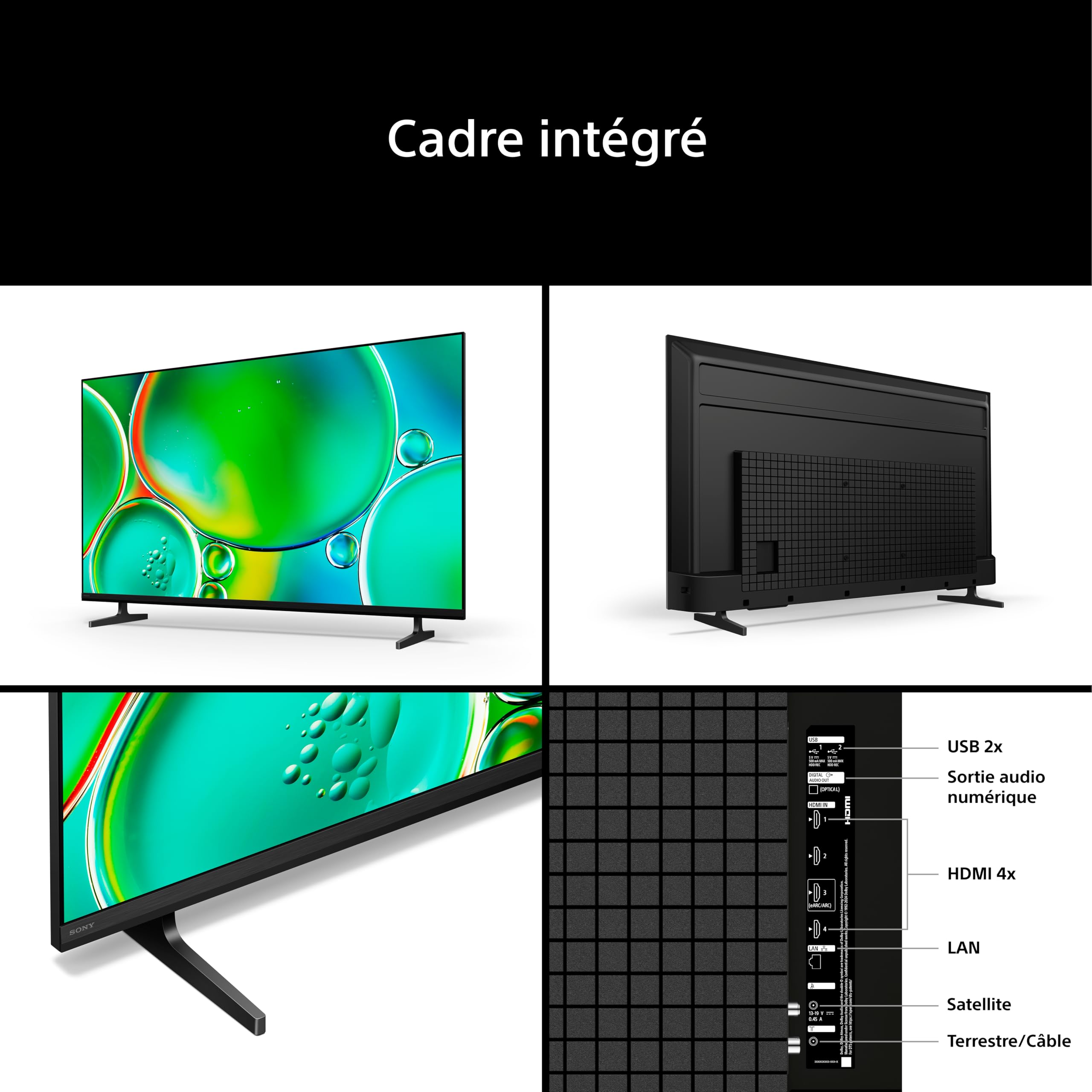 Sony BRAVIA 2ⅡTV 55 Pouces; Smart TV 4K (Google TV); processeur X1; Conversion ascendante 4K; Compatible Dolby Atmos et DTS:X; Compatible PS5; modèle 55S25M2; année 2026