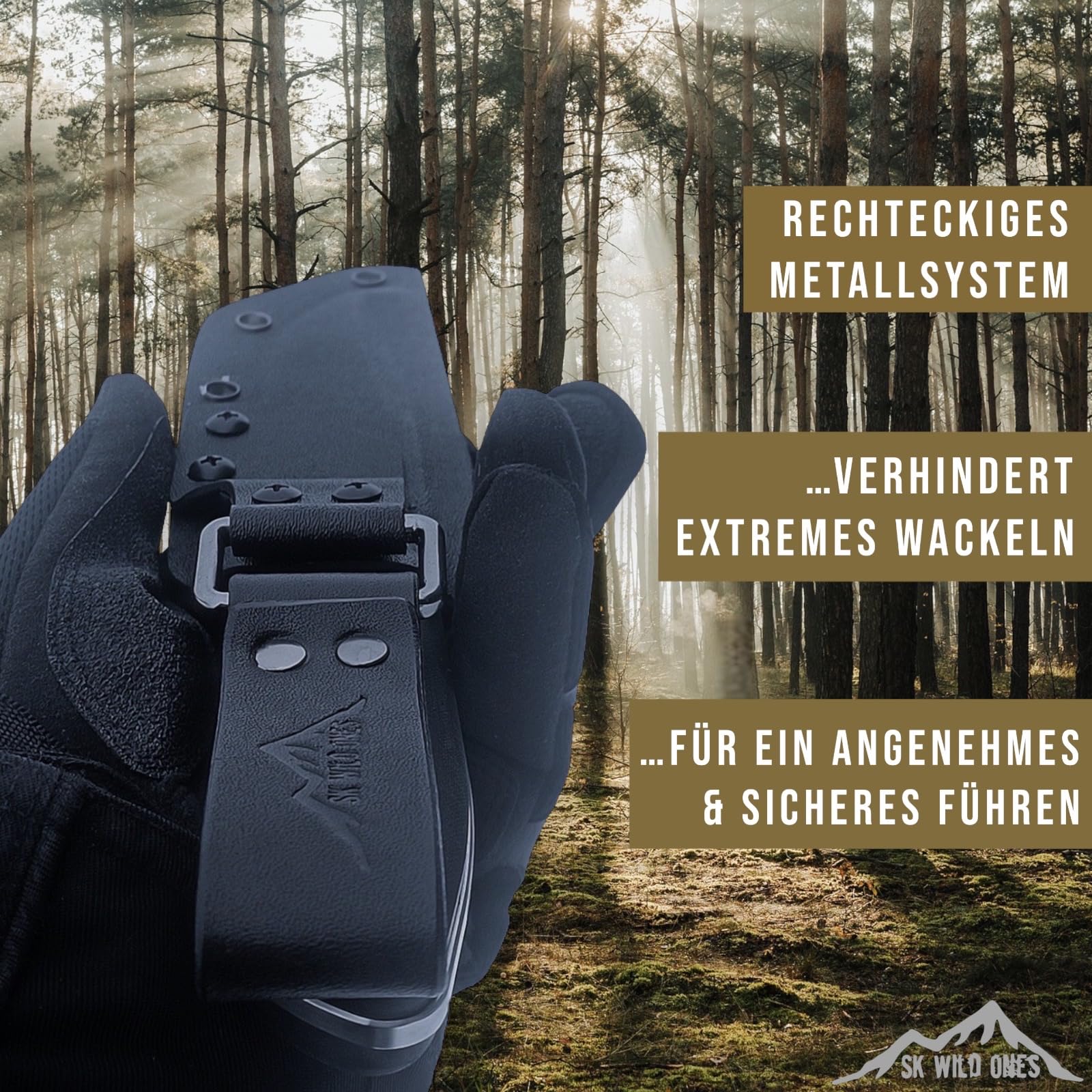 SK Wild Ones® Kydex - Portacoltelli in vera pelle, con clip per cintura di sopravvivenza, per esterni, compatibile con molti foderi per coltelli da cintura