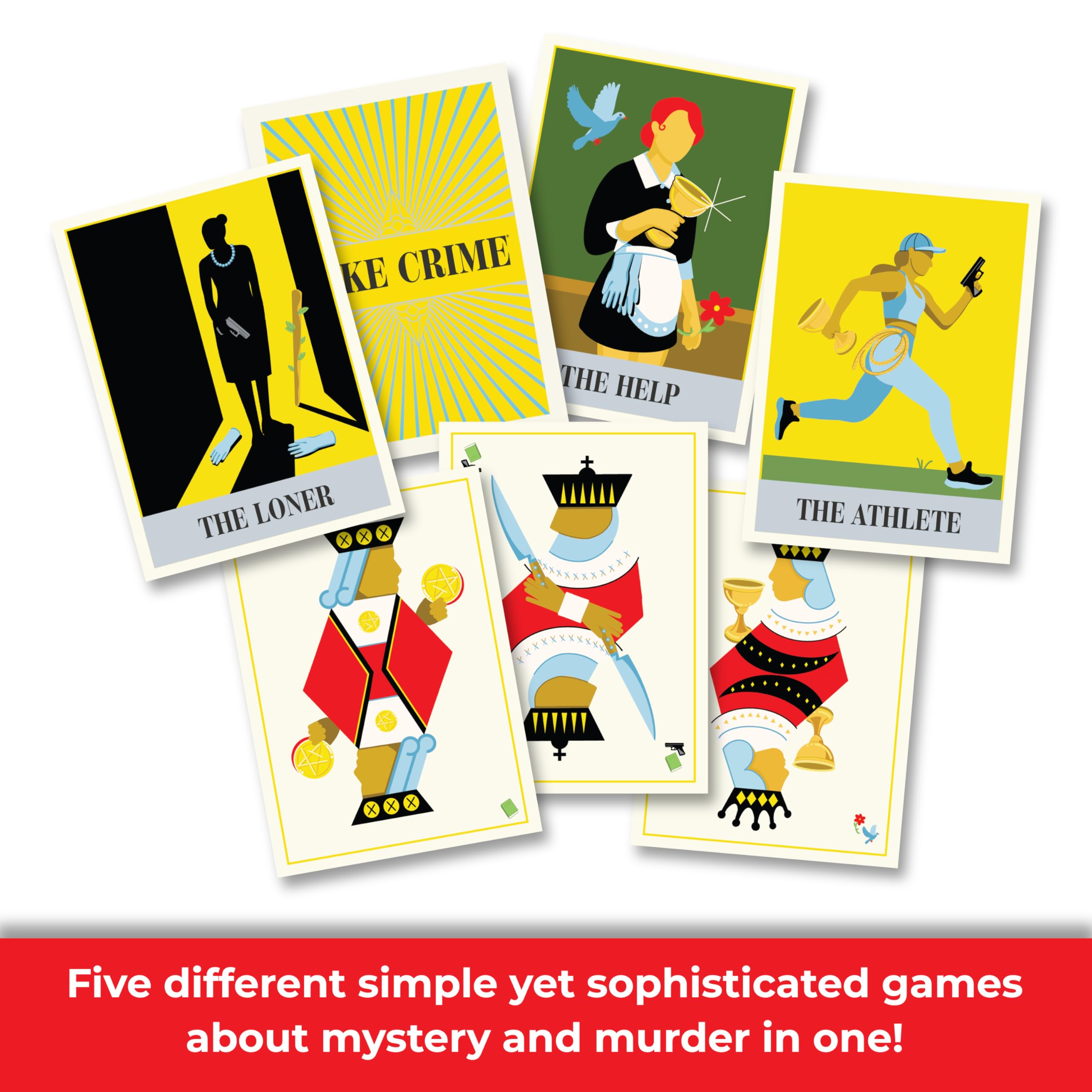 FITZ Gefälschtes Kriminal-Partyspiel – schnelles Strategie-Kartenspiel mit Hinweisen und Abzug mit 5 Spielmöglichkeiten – für Kinder ab 12 Jahren, 1–6 Spieler, 20 Minuten Spielzeit