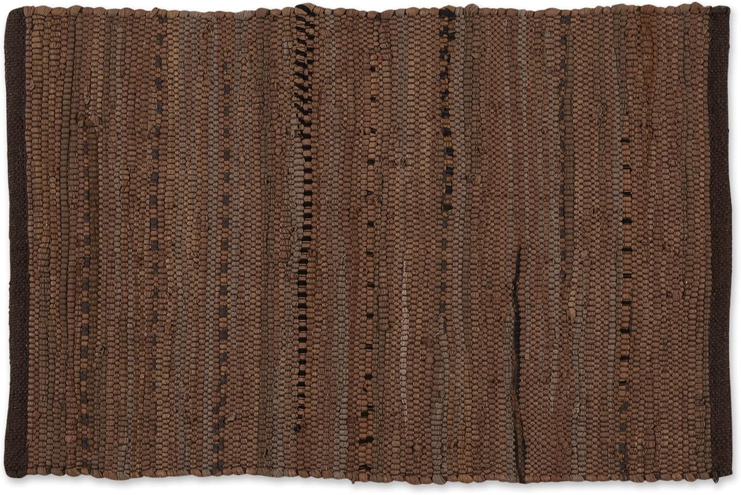 DII Chindi Home Collection Handwoven Multicolor Area Rag Rug, 20x31.5, Leather Brown