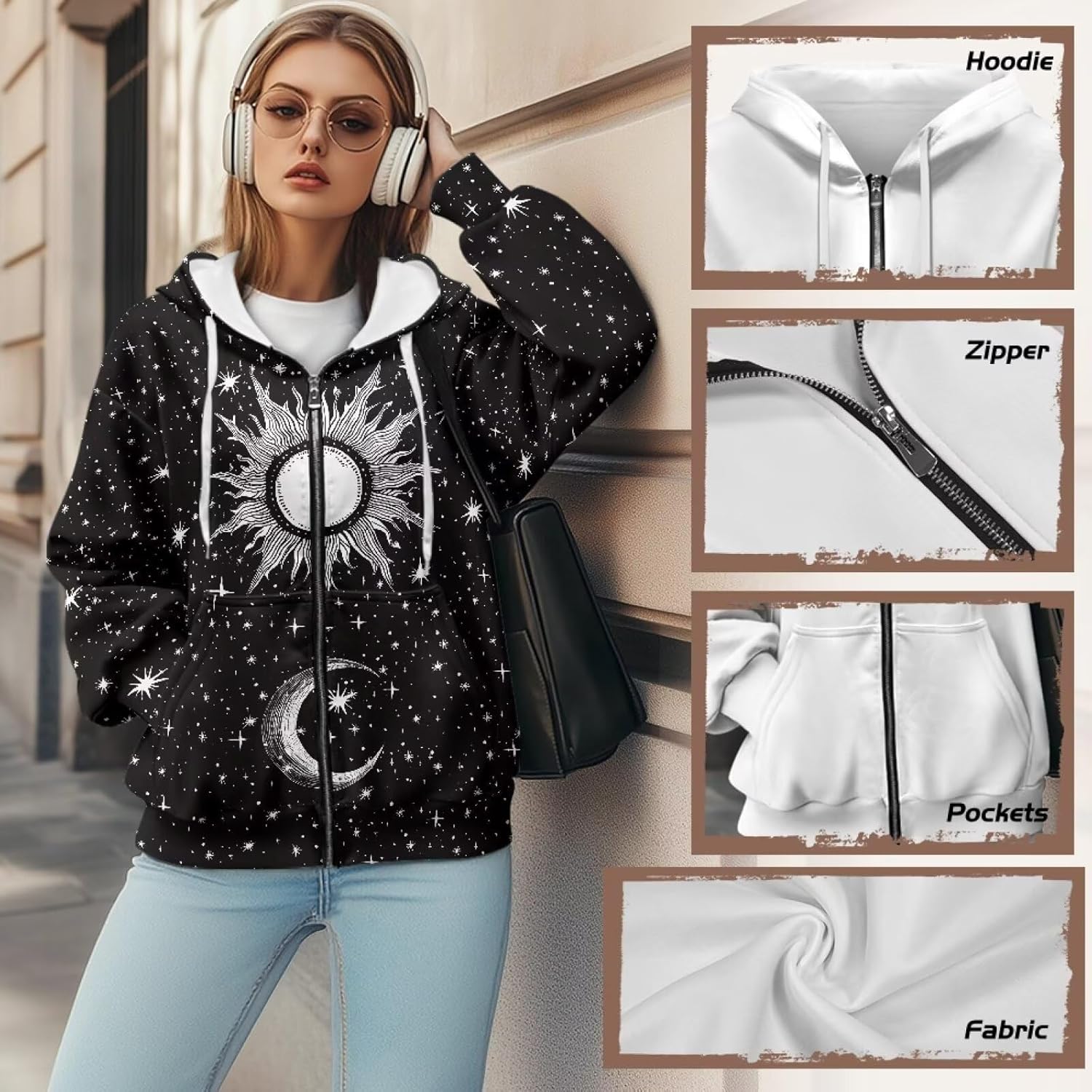 Showudesigns Zip Up Jackets for Women Plus Size Hoodies & Sweatshirts Fall Pullover Spring Tops