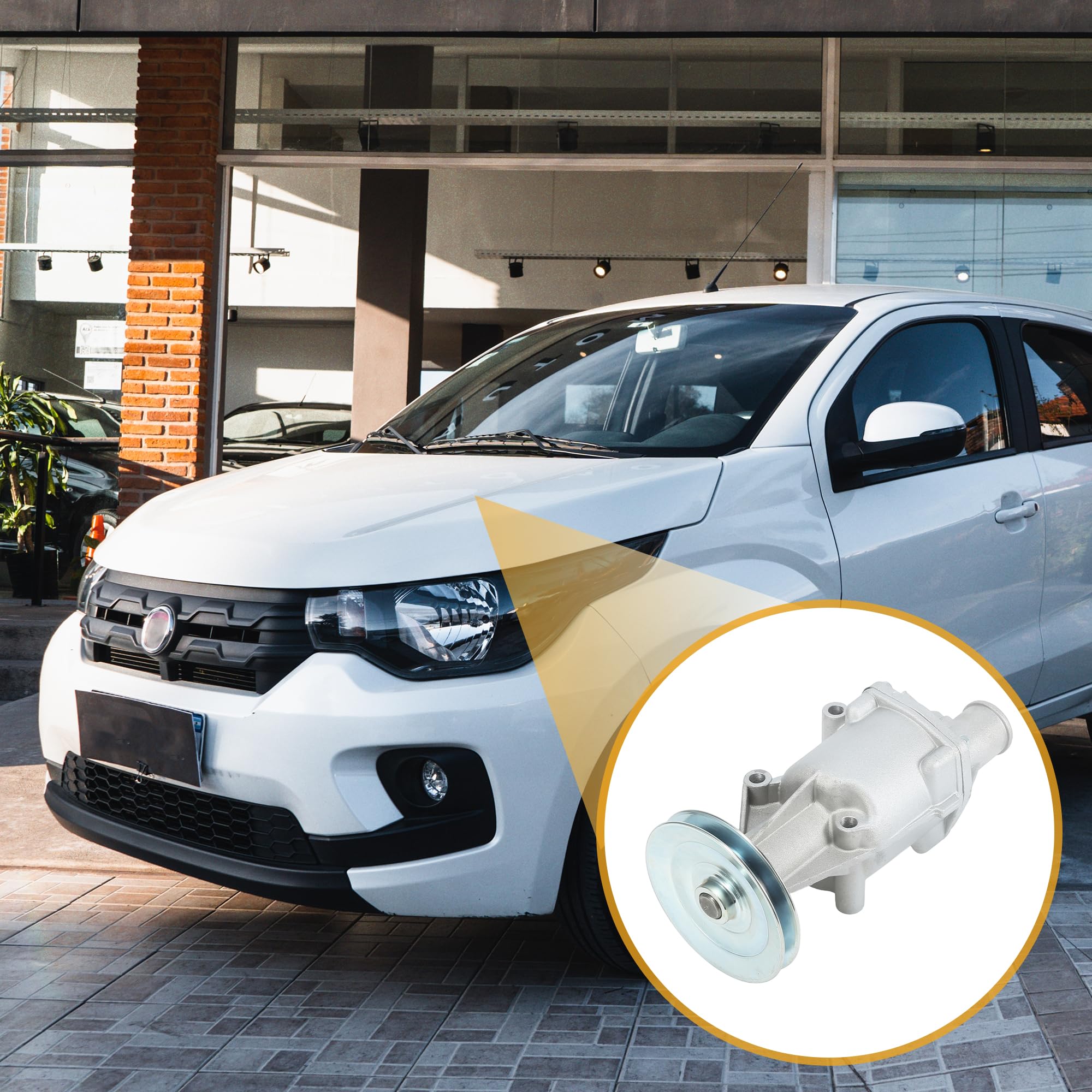 Bomba De Agua Para Seat Marbella Hatchback 0.9 86-98 1 Juego | No. Se020032000A/Hb03200000/5882694/4243672, Material Metal, Color Plateado, Con Junta, Para Seat Ibiza I 0.9 84-93