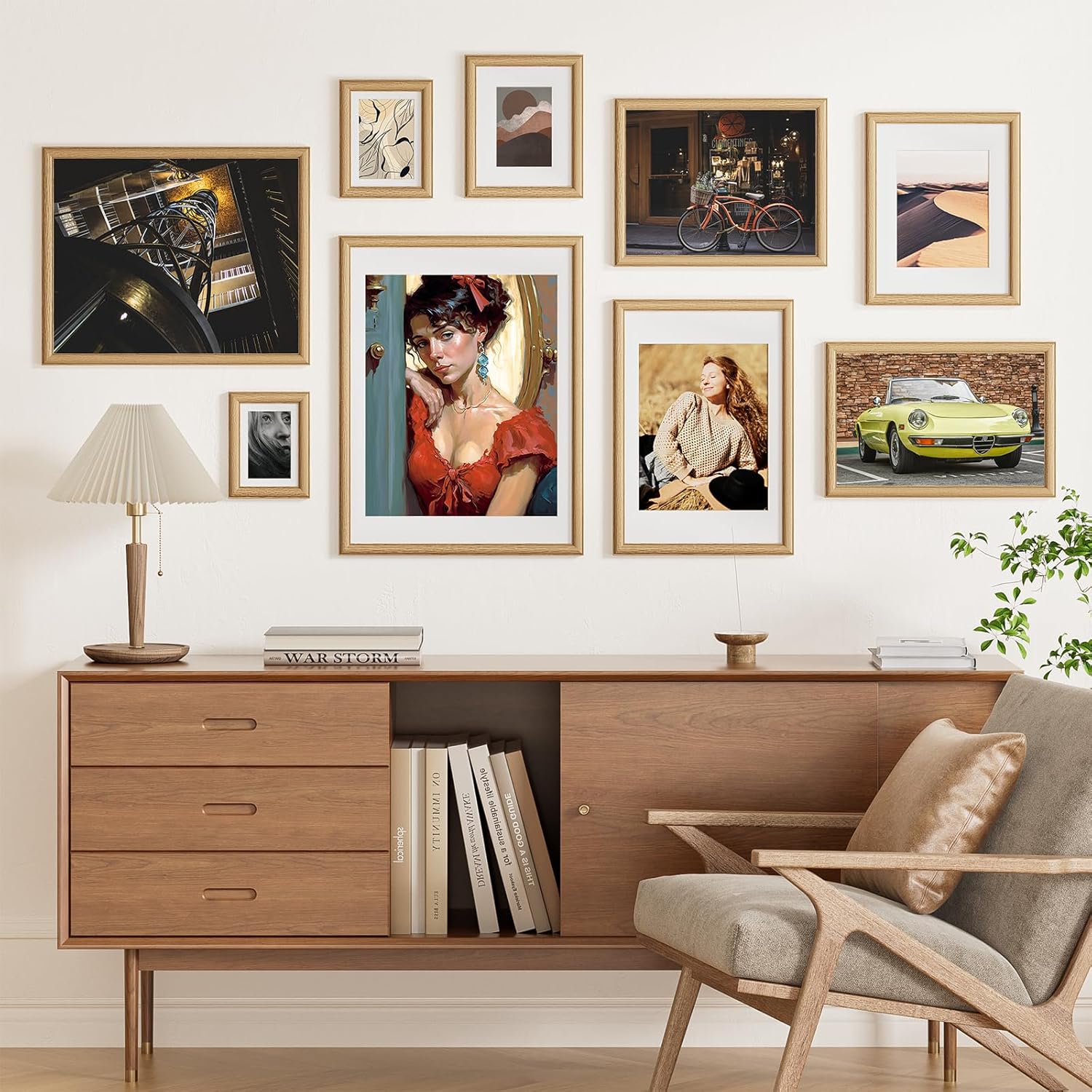 11x14 Picture Frame, Natural Solid Wooden Picture Frames with Tempered Glass, Display 8x10 with Mat or 11 x 14 Without, Vertical or Horizontal Wall Hanging Photo Frame, Natural Oak Color, 3 Pack - Image 5