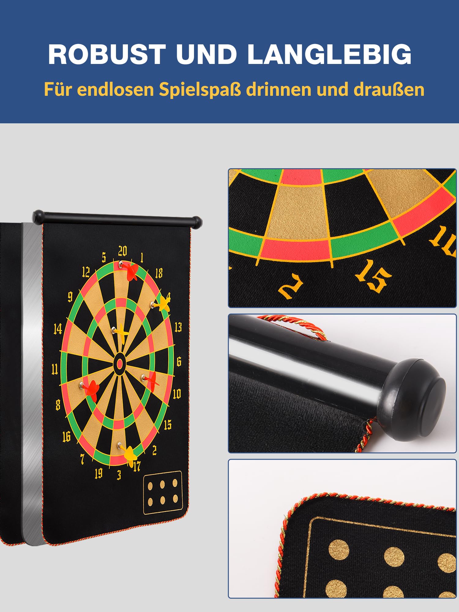 BATURU Magnetische Dartscheibe für Kinder ab 4 Jahren, doppelseitiges Magnet Dartboard mit 12 sicheren Darts, Geschenk für Jungen zum Geburtstag und Weihnachten, Indoor Outdoor Spiele
