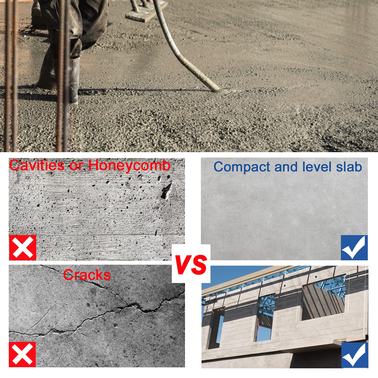 IMAYCC Betonschuiler, 1300 W, 220 V, 4300 omw/min, 2 m slanglengte van koper, betongereedschap
